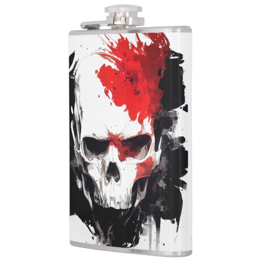 Skull Wild Nature Free Spirit Art Pinselstrich Flachmann (Links)