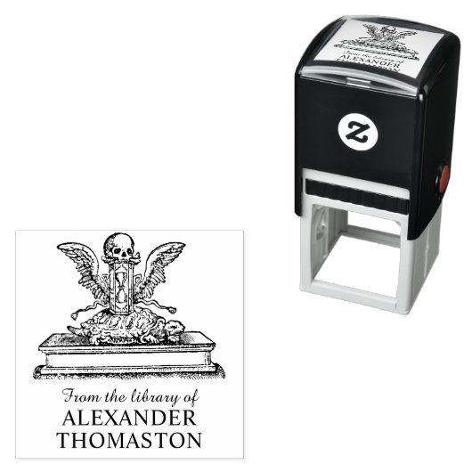 Skull Wingglass Turtle Library Book Name Permastempel (Beispiel)