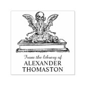Skull Wingglass Turtle Library Book Name Permastempel (Design)