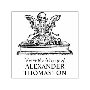 Skull Wingglass Turtle Library Book Name Permastempel
