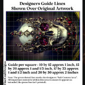 Skull With Baroque Gold Ruby Crown DW6F Decoupage Seidenpapier