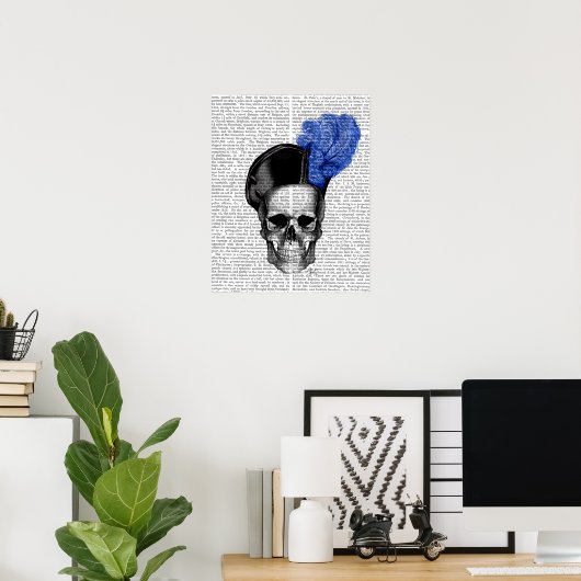 Skull with Blue Hat Poster (Heimbüro)