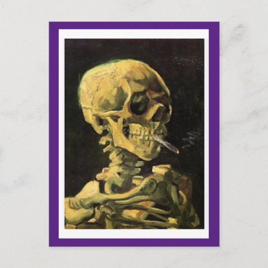 Skull with Burning CIgarette by Van Gogh, Postkarte (Vorderseite)
