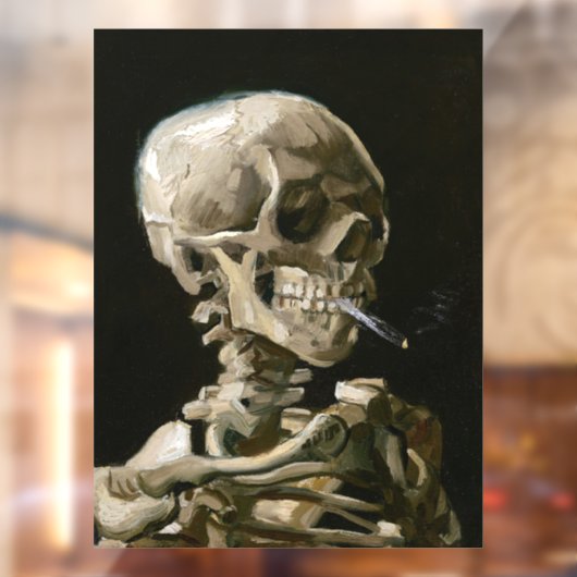 Skull with Burning Cigarette by Vincent van Gogh Fensteraufkleber (Blatt 2)