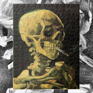 Skull with Burning Cigarette by Vincent van Gogh Puzzle