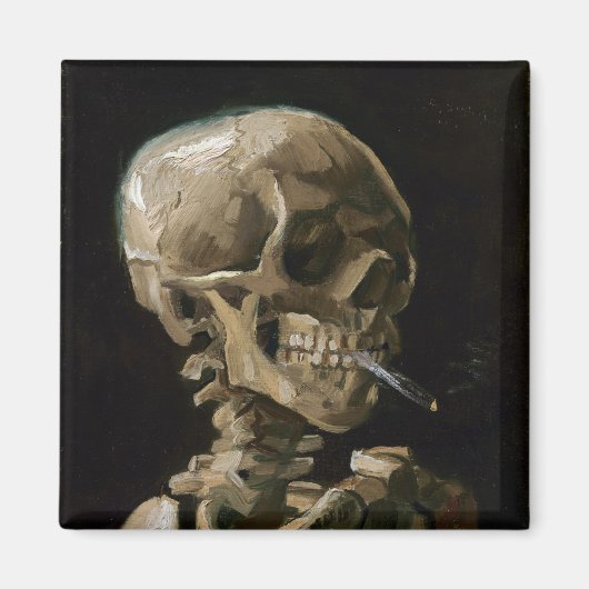 Skull with Burning Cigarette Vincent van Gogh Art Magnet (Vorne)