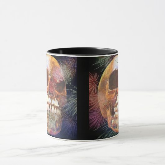 Skull with fireworks tasse (Zentrum)