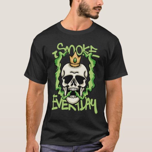 skull with green smoke streetwear T-Shirt (Vorderseite)