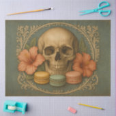 Skull with Macarons  | Vintage Skull Decoupage Seidenpapier (Basteln)