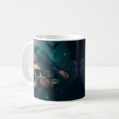 Skull with Roses and Crow Goth Art Kaffeetasse (Vorderseite Links)
