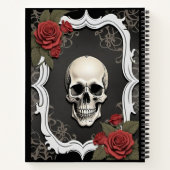 Skull with Roses and White Frame Notizblock (Rückseite)