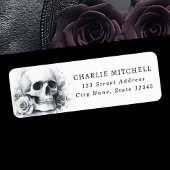 Skull with roses Halloween return address