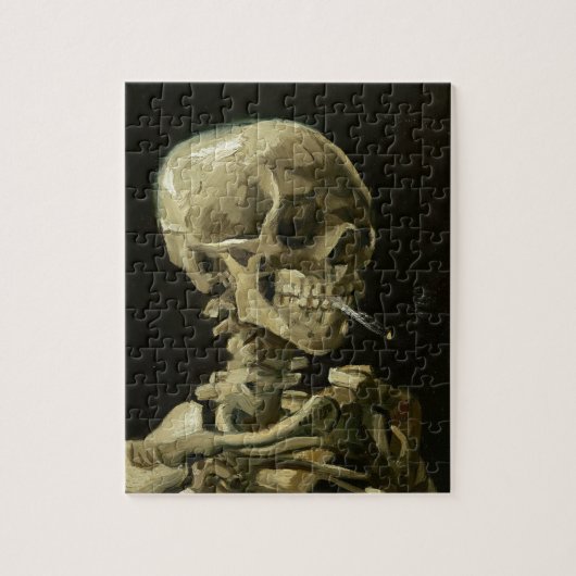 Skull with Zigarette by Van Gogh Painting Art Puzzle (Vertikal)