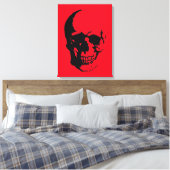 Skull Wrapped Canvas - Black & Red Fantasy Art Leinwanddruck (Insitu (Schlafzimmer))