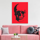 Skull Wrapped Canvas - Black & Red Fantasy Art Leinwanddruck (Insitu (Wohnzimmer))