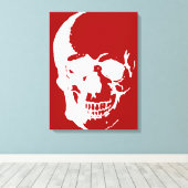 Skull Wrapped Canvas - White & Red Fantasy Art Leinwanddruck (Insitu (Holzboden))
