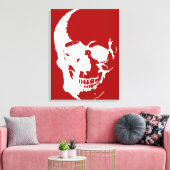 Skull Wrapped Canvas - White & Red Fantasy Art Leinwanddruck (Insitu (Wohnzimmer))