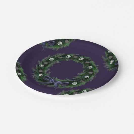 Skull Wreath Pappteller (Schrägansicht)