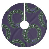 Skull Wreath Polyester Weihnachtsbaumdecke (Vorderseite)