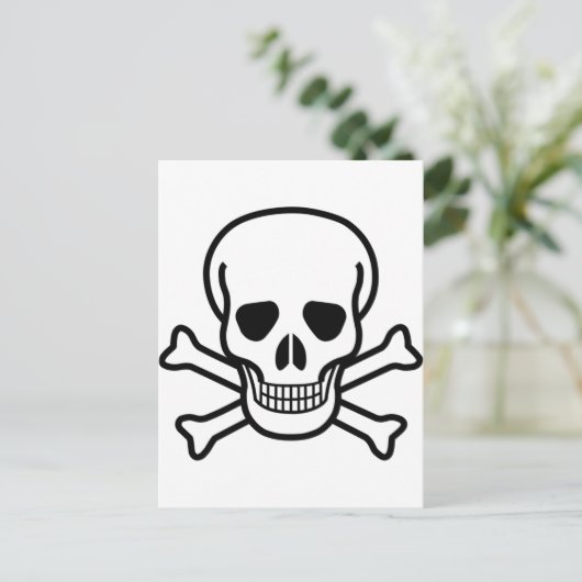 Skull x Crossbones Postkarte (Stehend Vorderseite)