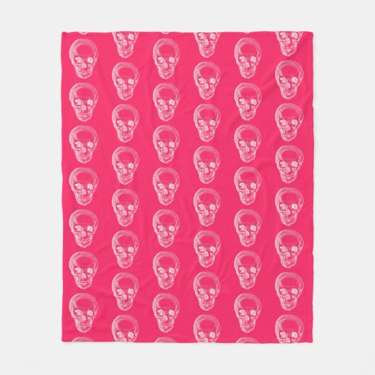 Skull Xray Pink Fleece Blanket (Vorderseite)