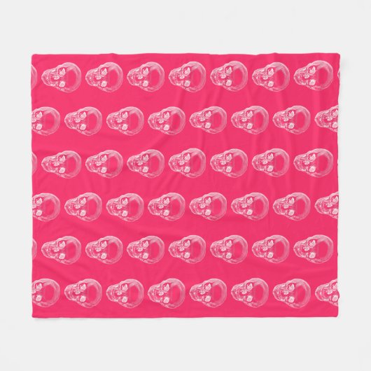 Skull Xray Pink Fleece Blanket (Vorderseite (Horizontal))