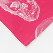 Skull Xray Pink Fleece Blanket (Ecke)