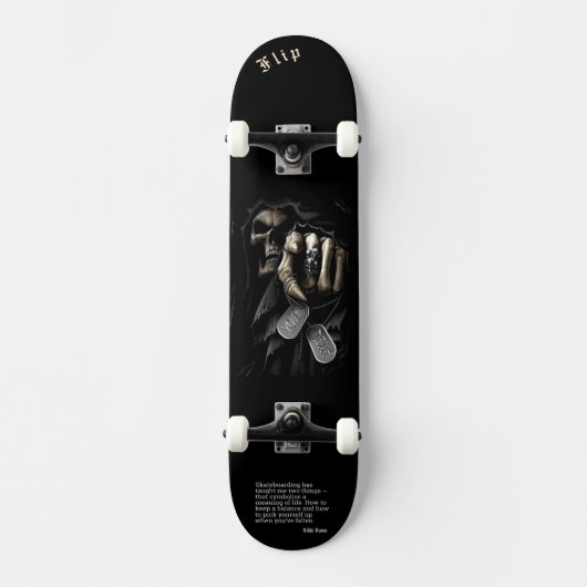 Skull "your turn" Skateboard mit personalisiertem (Vorderseite)