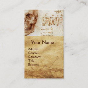 SKULL, ZÄHNE, DENTAL CLINIC, DENTIST MONKEY UND CA VISITENKARTE