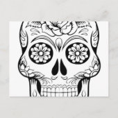 Skull zeichnend mit schwarzer Tinte in weißem Hint Postkarte (Vorderseite)