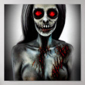 Skull Zombie Witch Spooky Eyes Frau Poster (Vorne)