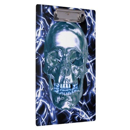 Skull-Zwischenablage für Electric Blue Chrome Klemmbrett (Rechts)