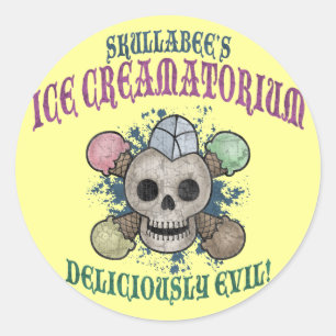 Skullabee's Ice Creamatorium Runder Aufkleber