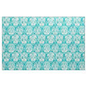 SKULLAGOG Aqua Boho schickes Ikat Schädel-Muster Stoff (Fat Quarter (45,7 x 55,9 cm))