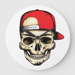 skullcap Netz Große Wanduhr