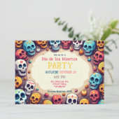 💀 Skullfetti Bash Einladung (Stehend Vorderseite)