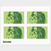 SkullGirl Rechteckiger Aufkleber (Blatt)