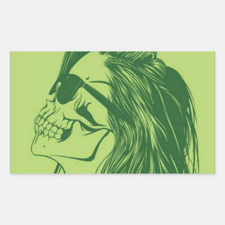 SkullGirl Rechteckiger Aufkleber