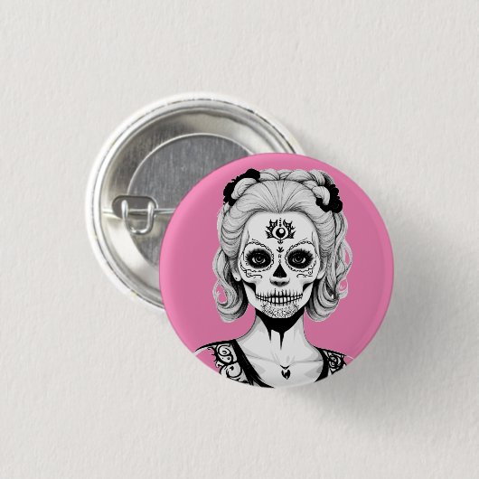 SKULLHEAD FRAU BUTTON (Vorne & Hinten)