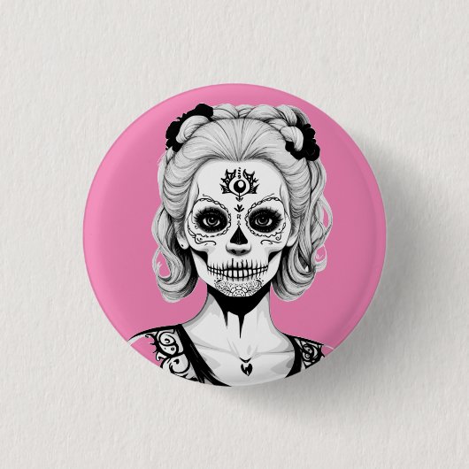 SKULLHEAD FRAU BUTTON (Vorderseite)