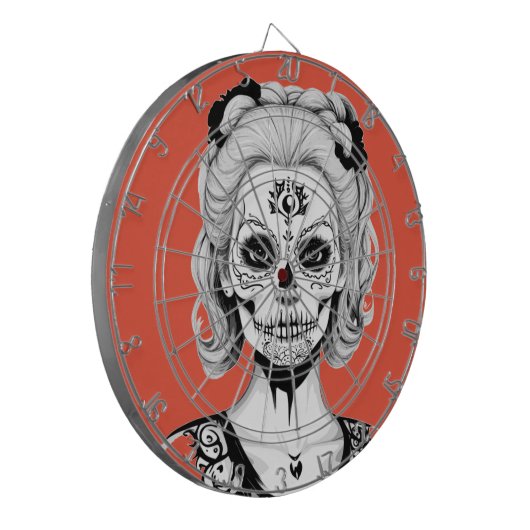 SKULLHEAD FRAU DARTSCHEIBE (Vorderseite Links)