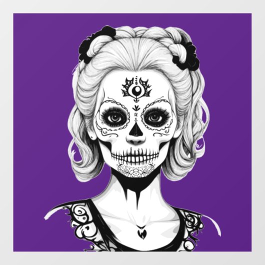 SKULLHEAD FRAU FENSTERAUFKLEBER (Blatt)