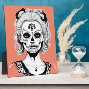 SKULLHEAD FRAU FOTOPLATTE
