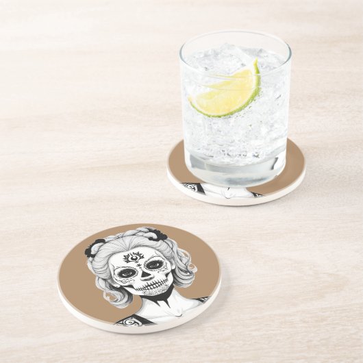 SKULLHEAD FRAU GETRÄNKEUNTERSETZER (Seite)