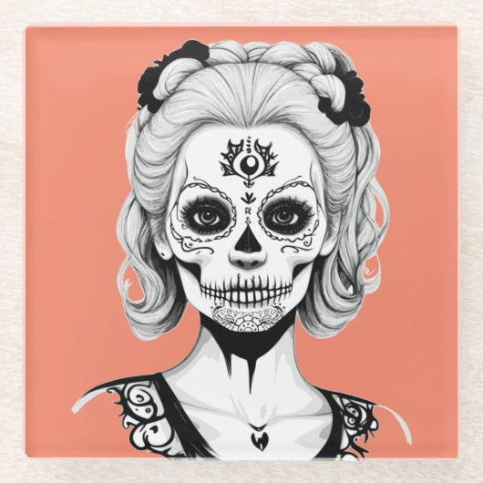 SKULLHEAD FRAU GLASUNTERSETZER (Vorderseite)