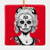 SKULLHEAD FRAU KERAMIKORNAMENT (Vorderseite)
