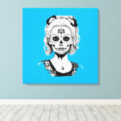 SKULLHEAD FRAU LEINWANDDRUCK (Insitu (Holzboden))