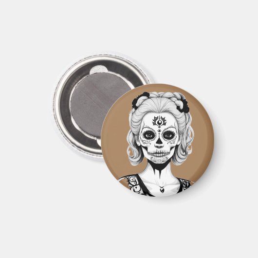 SKULLHEAD FRAU MAGNET (Vorderseite/Rückseite)