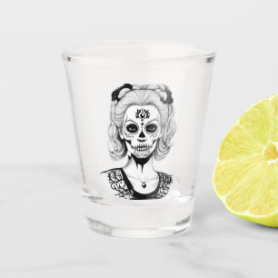 SKULLHEAD FRAU SCHNAPSGLAS