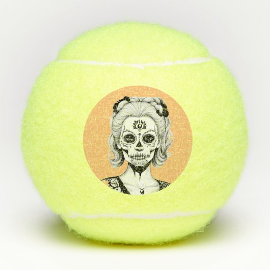 SKULLHEAD FRAU TENNISBÄLLE (Vorderseite)